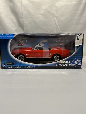 New Mira Solido 1964 Ford Mustang Convertible 1:18 Scale Diecast Model Car Red