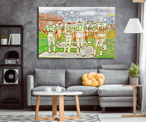 NY Jets Famous 1969 Football Super Bowl Miami Canvas Print 30 x 20-Ready To Hang - Picture 2 of 7