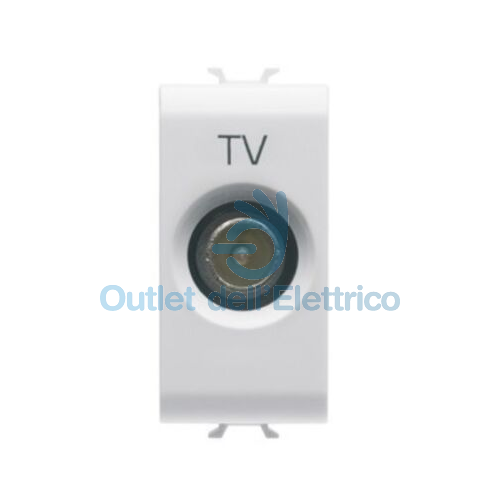 GEWISS PRESA TV 1 MODULO PASSANTE 5DB CONNETTORE MASCHIO D.9,5 GW10362 CHORUS BI