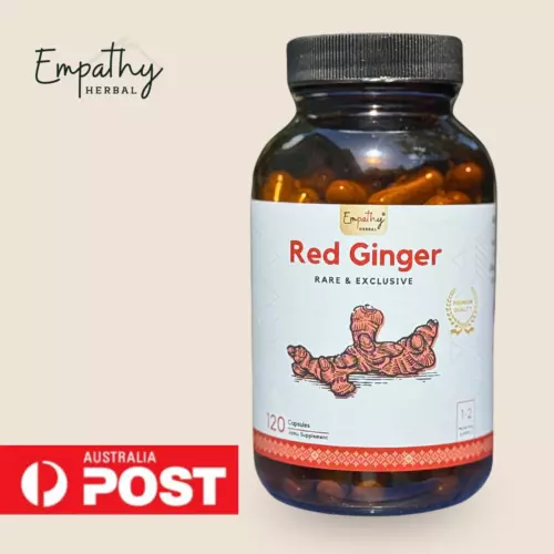 PREMIUM ORGANIC RED GINGER CAPSULES – Double strength of white ginger root.
