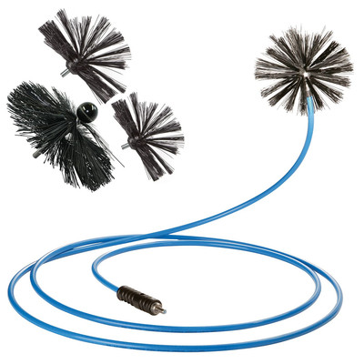 Rotary Brush M10-16' Set | Air Duct & Dryer Vent Cleaning Tool | Drill Powered |