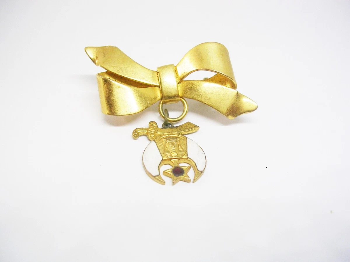 Vintage Freemason Auxiliary Bow Pin Scimitar Shriners masonic Jewelry