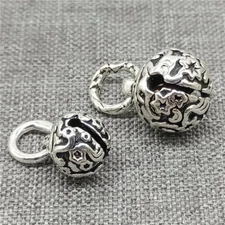 2pcs of 925 Sterling Silver Star Jingle Bell Charms