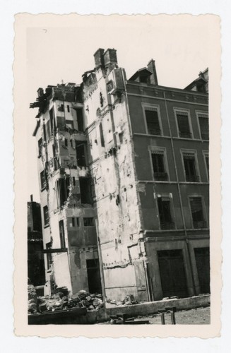 Photographie Vintage Strasbourg 1945 - Immeuble Bombardé - Tirage Argentique Original 6x6