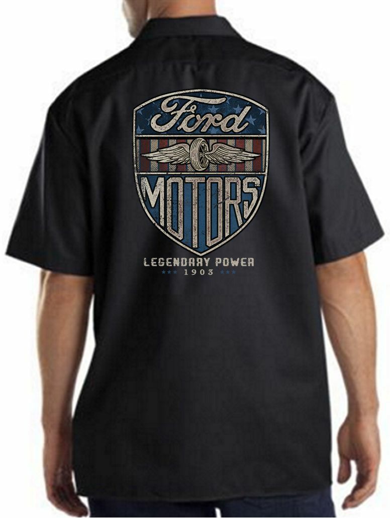 Ford Motors Work Shirt Mechanic ~ Legendary Power ~ Since 1903