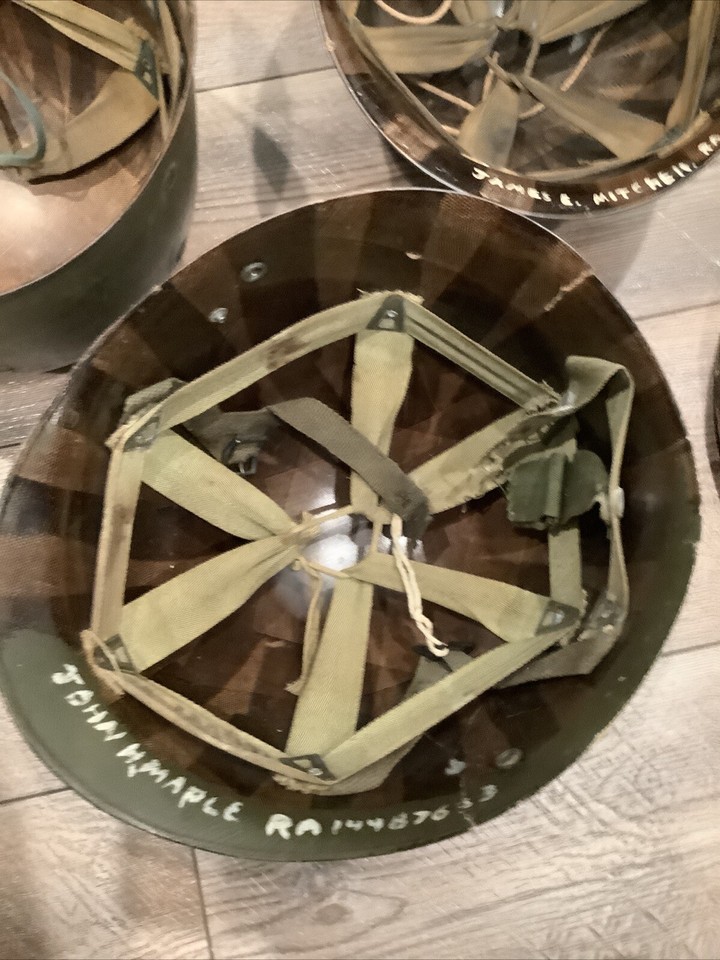 Lot Of Four Army Military Helmets Helmet Liner Westinghouse Firestone