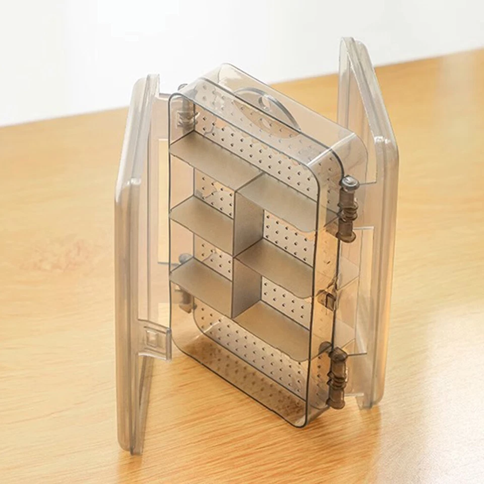 Clear Small Double Layer Jewelry Storage Box Container Earing Organizer wi - Image 2 of 4