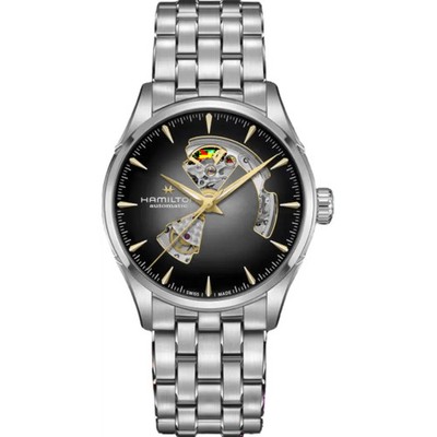 New Hamilton Jazzmaster Open Heart Automatic Smoky Men's Watch H32705180