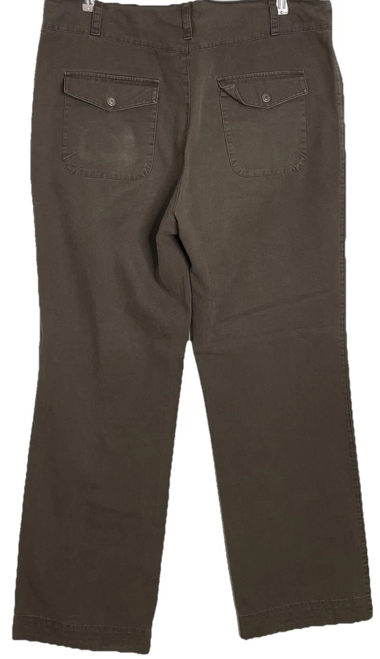Pantalones chinos rectos Robert Graham para hombre 38 caqui verde algodón frente plano Foto 2 de 3