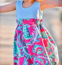 NEW Kids Girls 3t Toddler Dress Pink Teal Paisley Bubble Bottom FREE SHIPPING