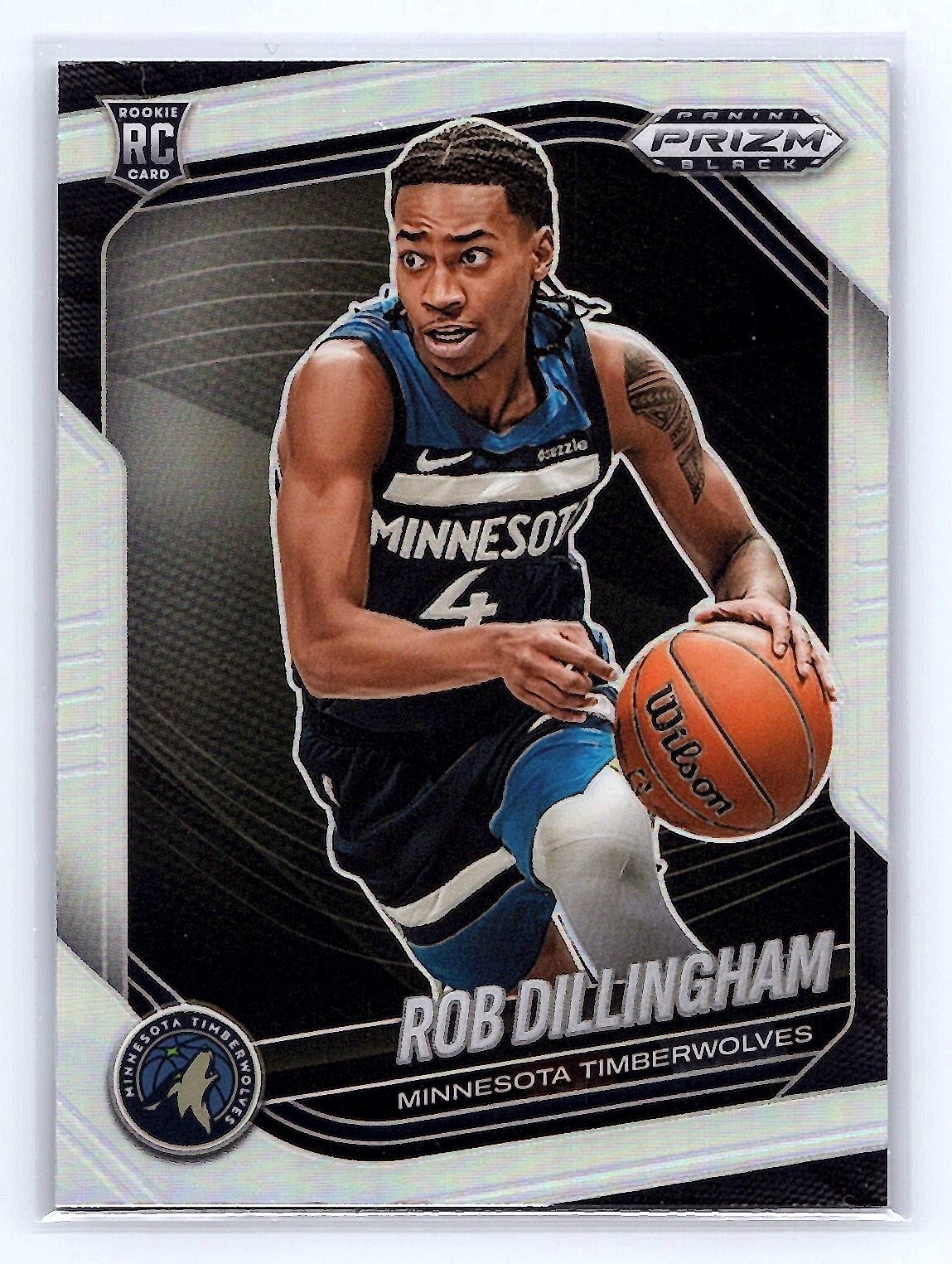 Rob Dillingham 2024-25 Panini Prizm Black #39 Silver Rookie
