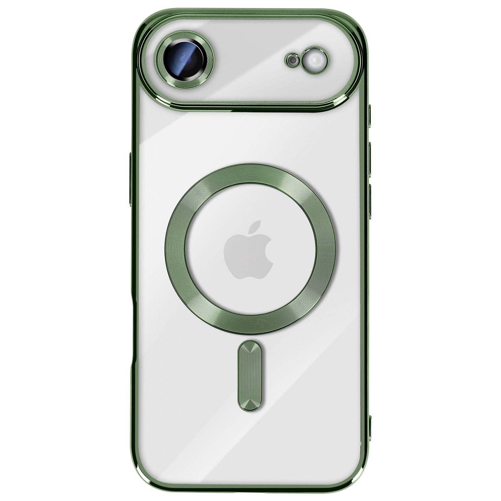 Coque iPhone Air verte protection antichoc design chromé