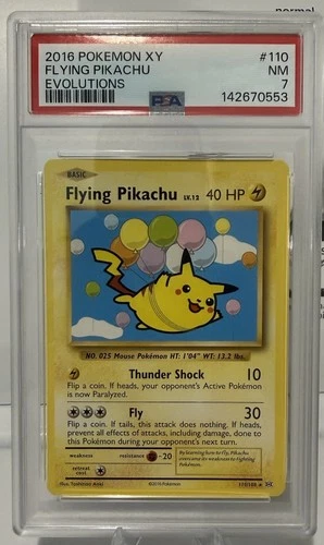 2016 Pokemon XY Evolutions Flying Pikachu 110/108 PSA 7