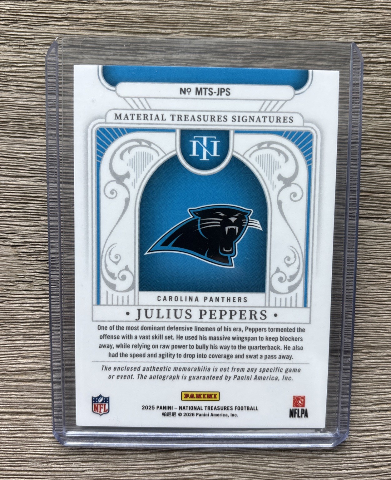 2025 National Treasures - JULIUS PEPPERS - Material Treasures Signatures /49 view 2