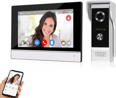 7'' Kabelgebunden Video Türsprechanlage Gegensprechanlage 1080P Innen Monitor Touchscreen