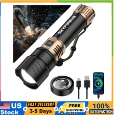 SKYFIRE LED Flashlight 2000lm Rechargeable Zoomable Waterproof Camping Torch