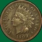 1909-S Indian Head Cent Almost Uncirculated AU Coin #40336