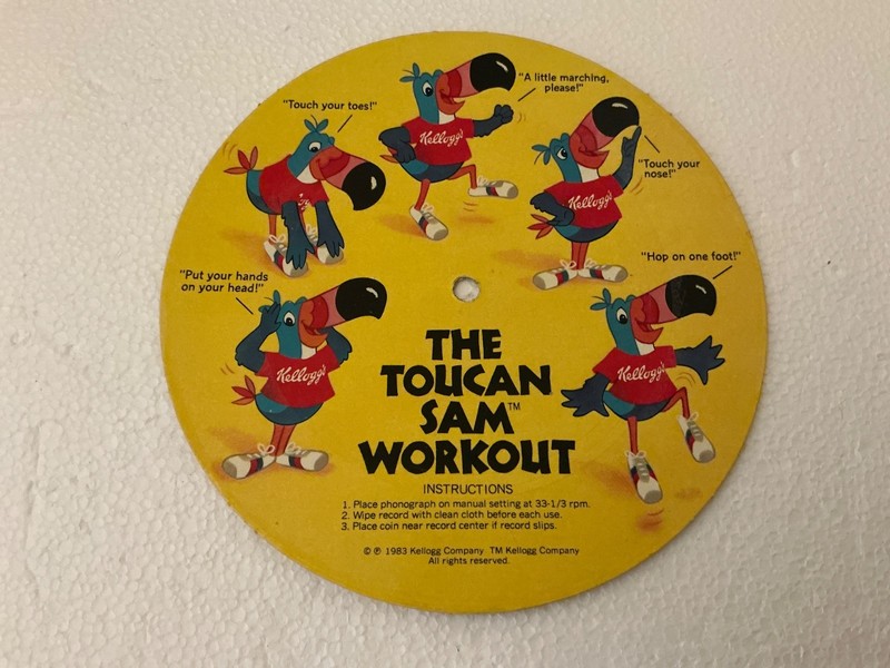 1983 The Kellogg Company "The Toucan Sam Workout" 33 1/3 RPM 6" Record
