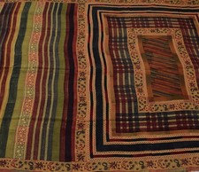Sushila Vintage Multi-Color Saree 100 Pure Crepe Silk Printed Soft Craft Fabric