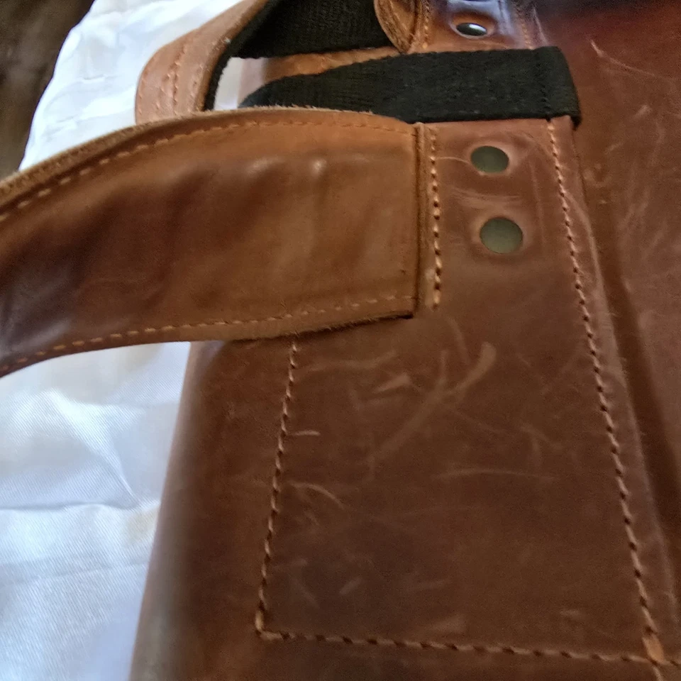Used Genuine Leather Back Pack Travel Bag For Men's and Women's - Image 3 of 4