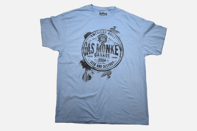 Gas Monkey Garage Mens American Built Seek And Destroy Blue Shirt New XL