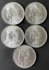 Three 1884 O and Two 1885 O $1 Morgan Silver Dollars