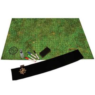 Enhanced Gaming Grass Terrain Tabletop RPG 24'' x 36'' Dry Erase 1'' Grid Mat