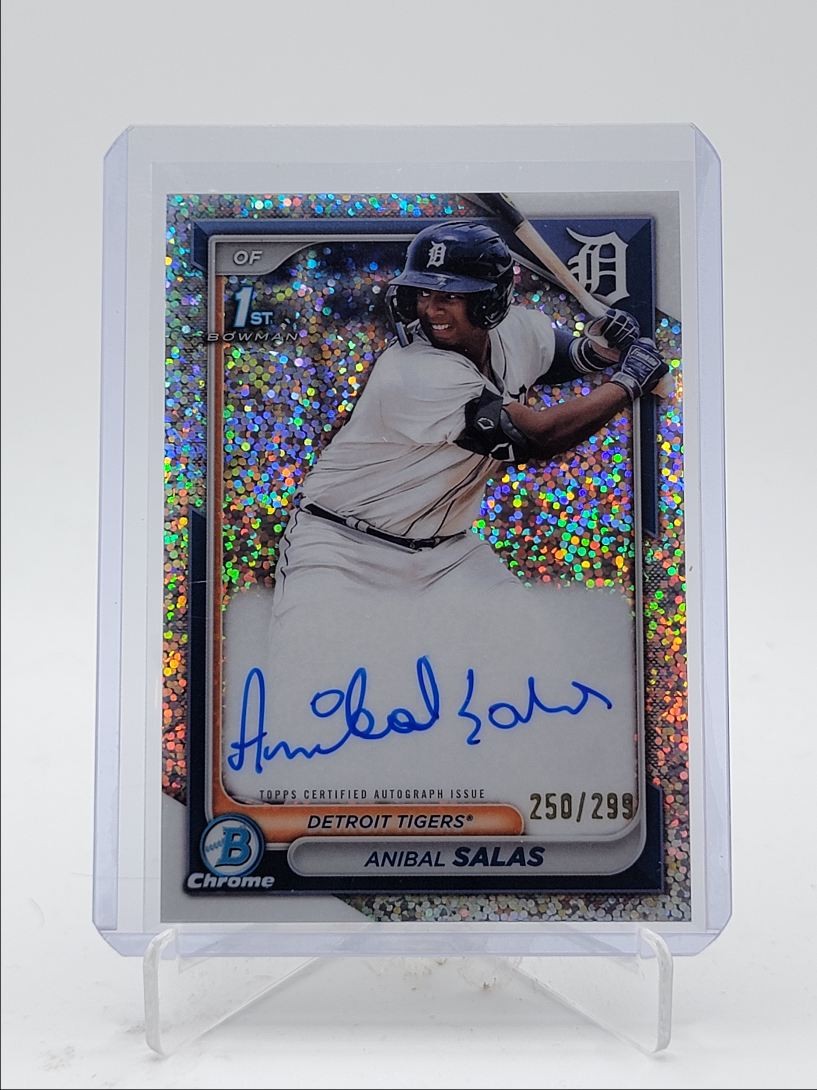 ANIBAL SALAS 2024 BOWMAN CHROME 1ST SPECKLE REFRACTOR AUTO /299 Q4170