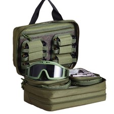 Uimoso Range Bag for 2 Pistols Tactical Gun Bag 2 Built-in Pistol Bags Green