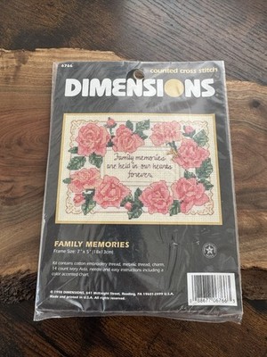 Dimensions 6766 Family Memories Counted Cross Stitch Kit 7x5 Vintage NOS