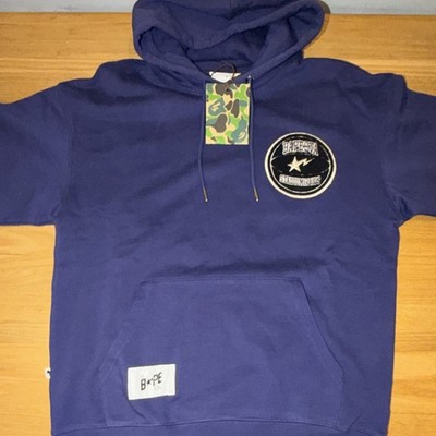 Authentic Bathing Ape Bape x Stadium Goods Hoodie Size Small Varsity Blue New