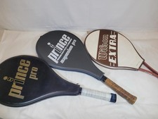 Lot of 3 Vintage Tennis Rackets Wilson Extra Prince Magnesium Pro 110 Prince Pro