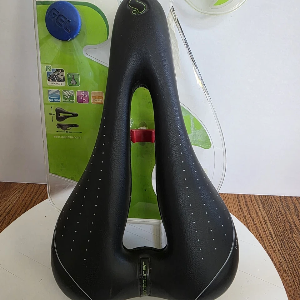 Assento de Bicicleta Feminino Selle Italia Sportourer Garda Lady Gel Flow Preto NOVO - Imagem 2 de 4