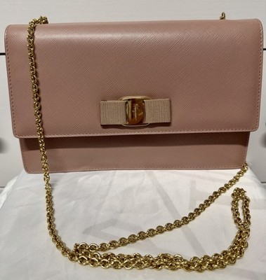 Salvatore Ferragamo Ginny Crossbody Leather bag in nocturne rose color