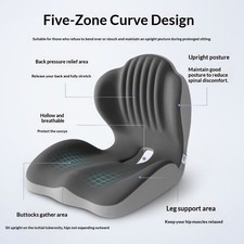 Ergonomic Memory Foam Seat Cushion with Back Support for Office Chair Car Truck