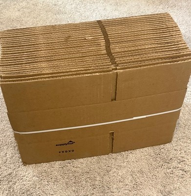 SupplyHut 8x6x4 Corrugated Cardboard Shipping Boxes (Pack of 25)