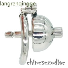 Stainless Steel Screw Lock Male Chastity Device Cage with Tube Curve Peni Ring