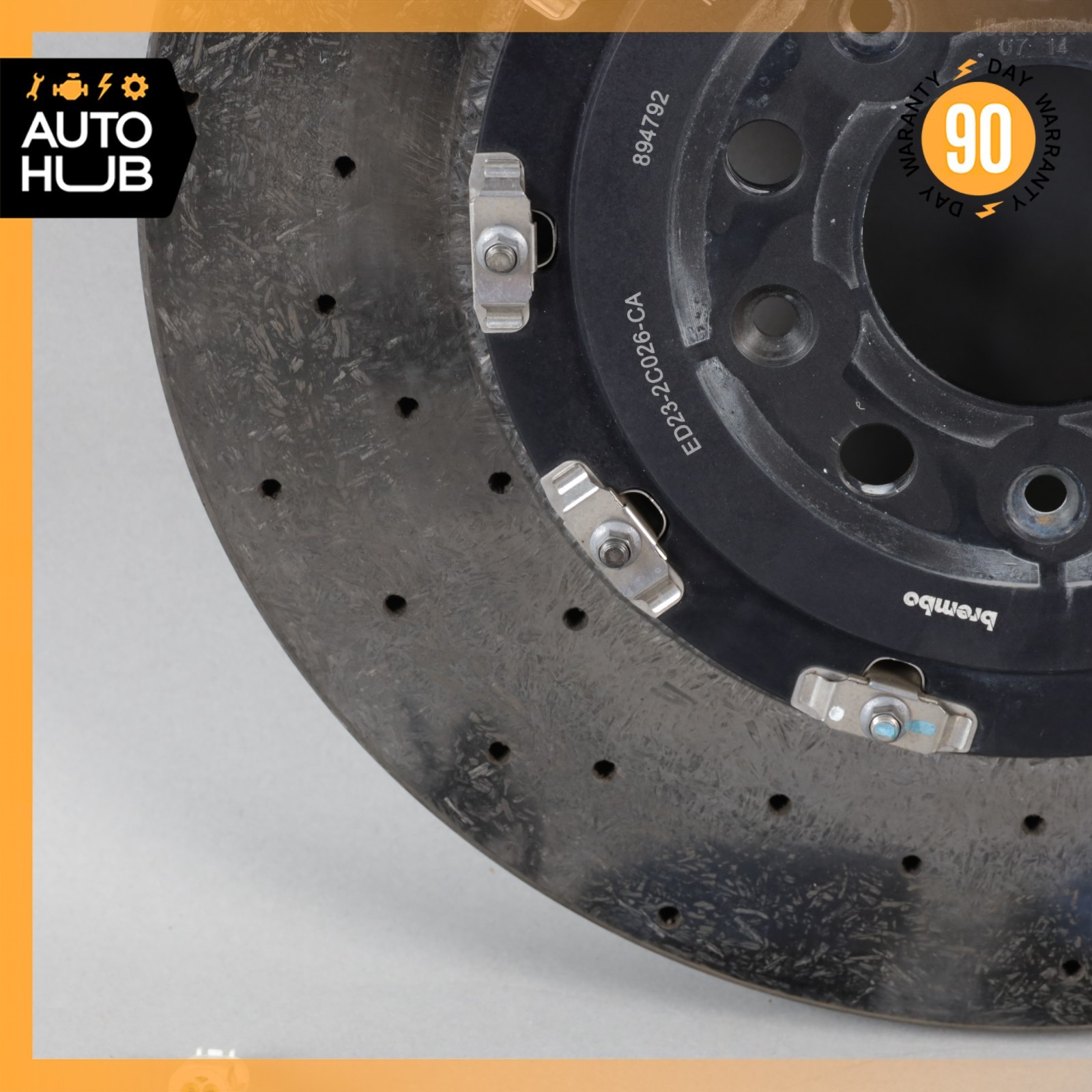 08-16 Aston Martin DB9 DBS Rear Carbon Ceramic Brake Rotor ED232C026CA OEM 22k