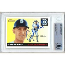 John Olerud Signed 2004 Topps Heritage #116 Mariners Beckett BAS Slabbed Auto