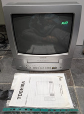 Toshiba Combi VHS Video CRT Vtv1416 Retro Gaming testato funzionante con manuale 
