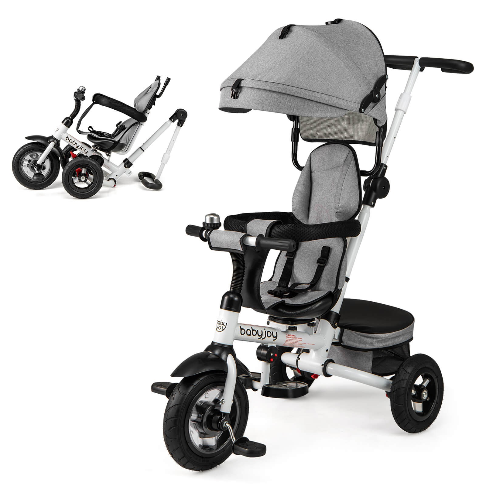 5-in-1 Folding Trike for Toddlers 1-5 Years Old w/ Safety Ha