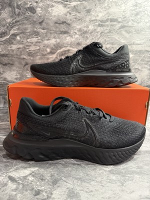 Nike React Infinity Run Flyknit 3 Triple Black DH5392-005 Mens Size 13