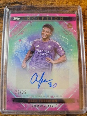 2025 Topps MLS Inception Alex Freeman Pink Rookie RC Auto 26/35 #56A Orlando