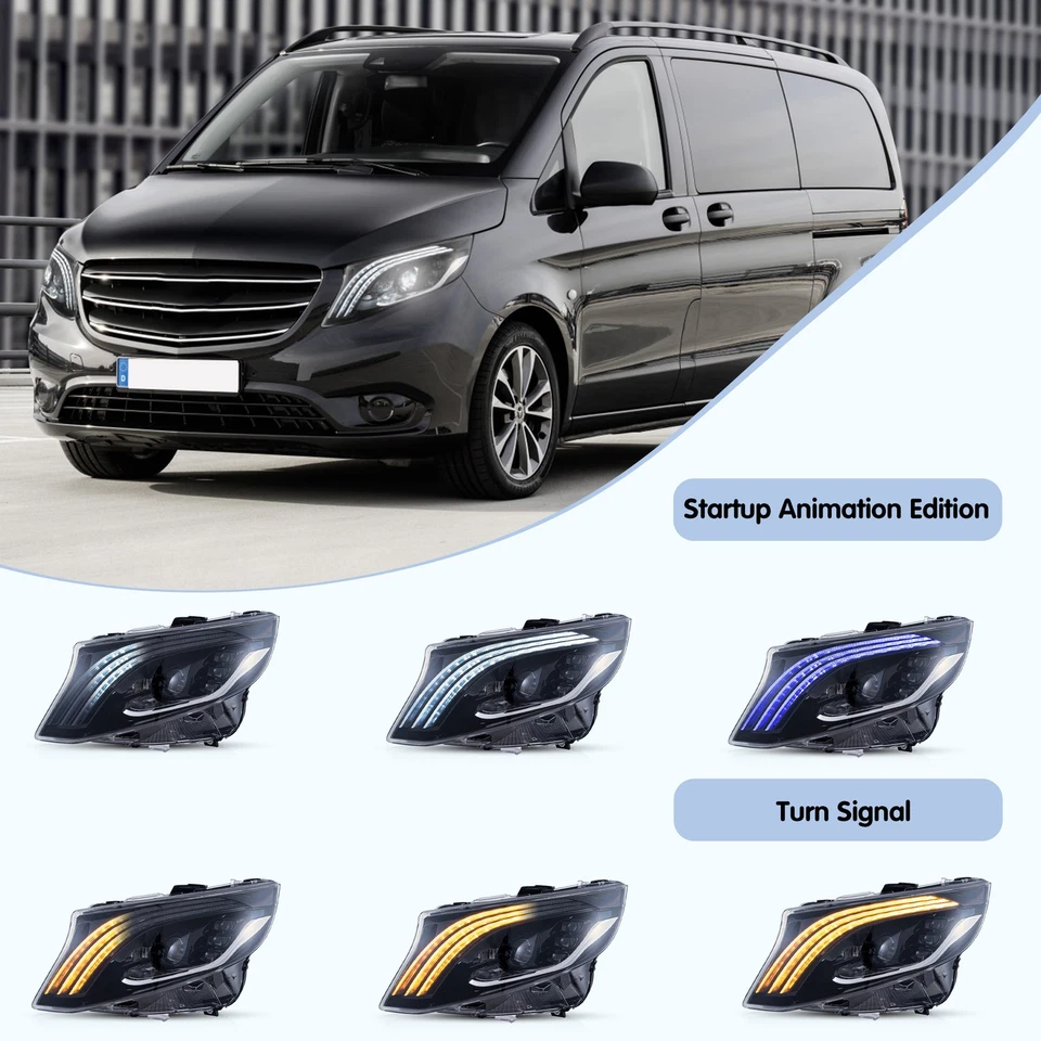 Paar VLAND VOLL LED Scheinwerfer für Mercedez Benz Metris Vito W447 2016-2023 - Bild 4 von 4