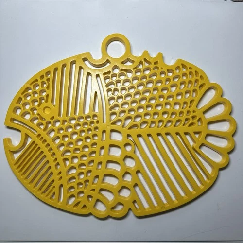 Vintage YELLOW DANSK GOURMET DESIGN Fish Trivet Gunnar Cyren MCM Denmark image 2