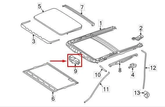 Mercedes-Benz ML350 2012-2015 techo corredizo techo corredizo motor 166-900-04-09 OEM Foto 2 de 4