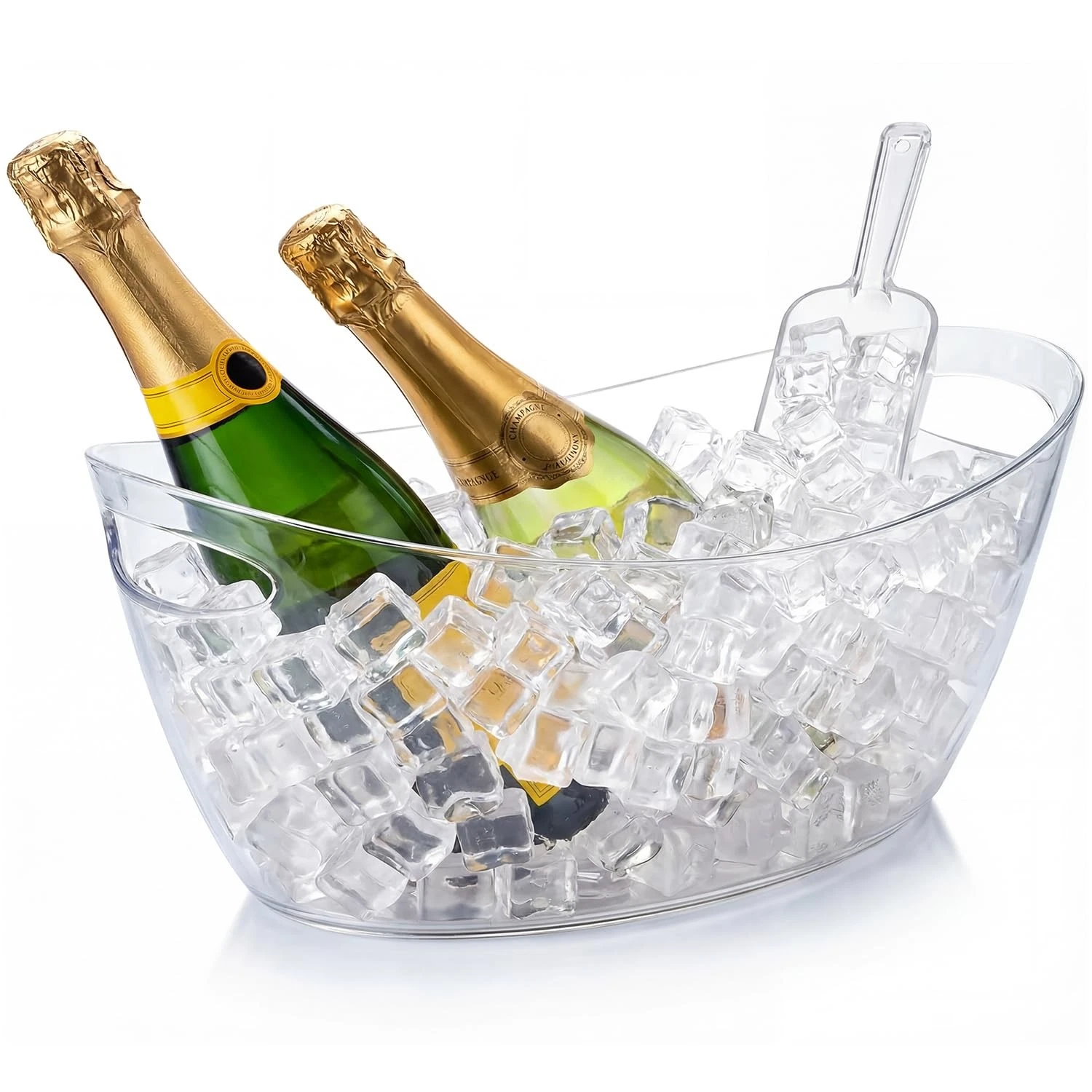 Clear Acrylic Ice Buckets Large Champagne Drink Cooler Storage Ice Tub with S...