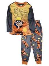 Boys Gray Naruto Long Sleeve Shirt  Sleep Pants Pajama Set