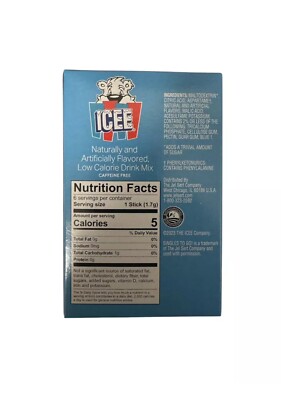 Icee Blue Raspberry Zero Sugar Caffeine Free Drink Mix LOT OF 4