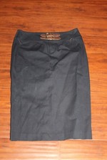 Lauren Ralph Lauren navy Blue Pencil skirt leather buckles Ladies sz 6 b30